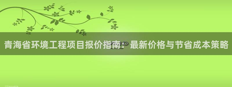 彩名堂5.0!：青海省环境工程项目报